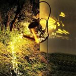 Solar Watering Can Lights Outdoor Garden Ornaments, Solar Butterfly Fairy Light Outdoor Hanging Waterproof with 60pcs Highlight Led Warm White for Pathway Yard Lawn Patio Landscape Decor(with Bracket)