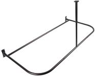 Utopia Alley Rustproof Aluminum Shower Rod - Oil Rubbled Bronze | D-Shape Shower Rod with Ceiling Support, Large Shower Curtain Rod for Bathroom Shower (61"L x 28"W)