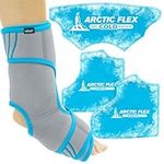 Vive Ankle Ice Pack Wrap - Foot Cold/Hot Compression Brace - Adjustable Freeze Support for Cooling/Heating Achilles Injuries, Tendonitis, Plantar Fasciitis, Sore Feet, Inflammation (Grey)