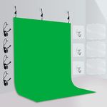 Emart Wall Mountable 8.5x9.5ft Green Screen Backdrop Sheet Cloth for Zoom Streaming, Polyester Fabric Material Greenscreen Background for Photography Video, Virtual Chromakey Curtain for Gaming