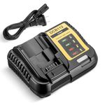 Powerextra DCB112 12Volt 20Volt MAX Lithium-Ion Battery Charger Compatible with Dewalt DCB205 DCB204 DCB203 DCB201 DCB120 DCB127 Battery Packs, Replace for DCB107 DCB105 DCB101 DCB115