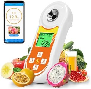 Smart Brix Refractometer, YINMIK Digital Brix (0-60%) Tester, Sugar Temperature Meter with ATC, Portable Brix Meter for Fruit, Home Wine & Beer Brewing, Coffee, Maple Syrup, Juice, Food, Vegetable