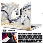 LCMOCICO for MacBook Pro 16 inch Case M3 A2991 2023 2022 2021 Model A2485 A2780, Plastic Hard Shell Case Screen Protector Keyboard Cover for 2023 Mac 16 M3 M2 M1 Pro/Max Chip & Touch ID, Unique Horse