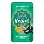 Tiki Cat Velvet Mousse Grain-Free Wet Food with a Silky-Smooth Texture for Adult Cats & Kittens, 2.8oz, 12pk, Tuna & Chicken