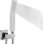 NearMoon Brass Hand Held Shower Head, Luxury High Pressure Showerhead Kit with Wall Connector and Hose Set, for Bathroom Showering System Contemporary Square Style (Chrome Finish)