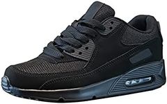 Mens Womens Shock Absorbing Air Running Trainers Jogging Gym Fitness Trainer Memory Foam Insoles UK Size Black