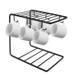 Beowanzk Coffee Mug Holder with 6 Hooks for Mugs, Mug Tree Holders for Kitchen, Mug and Cup Storage/Stand/Rack/Holders/Organiser (Black)