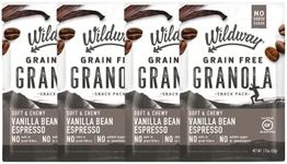 Wildway Keto Granola Snack Packs| Vanilla Bean Espresso | Grain-Free Certified Gluten-Free Cereal | Vegan, Low Carb & No Sugar Added | Paleo-Friendly, Non-GMO Fruit & Nut Clusters | 4 Pack