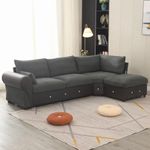 Panana 5 Seater Sectional Sofa L Shape Corner Sofa couch for Apartment Sectional Set with Built-in USB Port Chaise