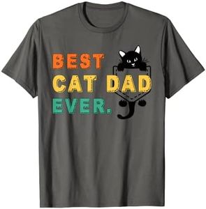 T-shirt avec inscription « Best Cat Dad Ever » - Cadeau rétro pour papa T-Shirt