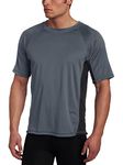 Kanu Surf Men's CB Rashguard UPF 50+ Swim Tee, Charcoal, XX-Large