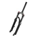 LHHL MTB Fork Mountain Bike Suspension Fork 20 Inch Air Bicycle Front Fork Suspension MTB BMX Gas Fork 80mm Travel 1 1/8” Straight Tube QR 9mm HL (Color : Black, Size : 20")