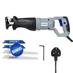 WORKPRO Reciprocating Saw 710W with 4 Blades, 2800 RPM Variable Speed, 20mm Stroke Length, Tool-Free Blade Change, Electric Corded Sabre Saw for Wood Metal Cutting