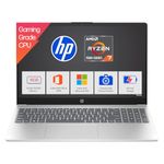 HP 15, AMD Ryzen 7 7735HS Laptop (16GB DDR5,512GB SSD) Anti-Glare, Micro-Edge,15.6''/39.6cm, FHD, Win11, M365 Basic(1yr),Office Home24, Silver,1.59kg, FHD Camera w/Shutter, Backlit, fc1038AU