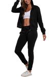 Xmgelp Womens 2 Piece Set Casual Tracksuits Athletic Jogging Sweat Suits Outfits for Women, Black S