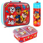 Zawadi Global Paw Patrol Kids Childrens Lunch Box Set – Insulated Lunch Bag, Multicompartment Lunch Box & 540ml Water Bottle - School Travel Lunch Food Set, BPA Free