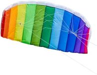 In the Breeze 2973 Rainbow 62" Sport Kite Dual Line Stunt Parafoil Includes Braided Kite Line and Bag