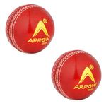 ArrowMax Cricket Ball Leather 4 Piece Professional Hand Stitching Seam Waterproof Coating Season Ball Turf Ball (4 Part(4PC), 2)