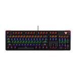 RAPOO Full-Size Mechanical Gaming Keyboard - V500Pro 104 Keys Anti-Ghosting, Customizable Rainbow RGB Backlit, Multimedia Hotkeys, Removable Top Case, USB-C, Heavy Duty, 2024 Edition, Brown Switch