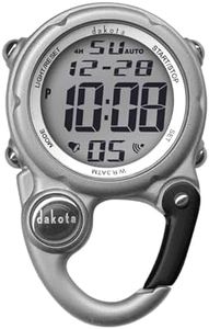 Dakota Digital Clip, Alarm, Stopwatch, Timer and Dual Time, Fob and Pocket Watch, Outdoor Gifts for Men and Women, Tactical Digital Clip on Watch