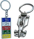 KD COLLECTIONS Tibet Ladakh Metal Keychain & F1 Formula One Ferrari Racing Car Sports Car Shape Keychain - Multicolor - Pack of 2 Keychains