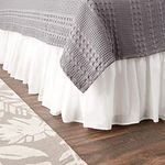 Greenland Home Fashions Cotton Voile 18-Inch White Bed Skirt, King