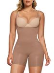 SHAPERX Women's Bodysuit Tummy Control Shapewear Open Bust Thigh Slimmer Seamless Body Shaper, SZ5258-Sienna-L/XL