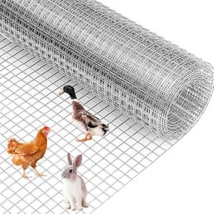 Hardware Cloth 1/2 inch - 48in x 100ft 19GA Heavy Duty Galvanized Chicken Wire Mesh Roll, Hot-Dipped After Welding for Chicken Coop, Rabbit Cages & Garden Fencing – Poultry Netting & Fencing