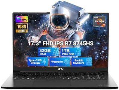NIMO 17.3" IPS-Gaming-Laptop, AMD Ryzen 7 8745HS 32GB RAM 1TB SSD (Up to 4.9GHz Beat R9 7940HS Radeon) 780M-Graphics, Backlit Keyboard Fingerprint, Win 11 PC for Study Work & Play 2-Yr Warranty