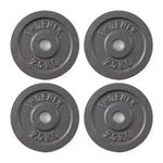 Phoenix Fitness Cast Iron Weight Plates - 1-Inch Free Weight Plate for Barbell Dumbbell Bars, Weightlifting & Strength Training at Home Gym - Set of 4, 2.5kg