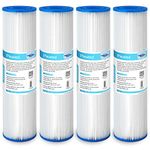 Membrane Solutions 5 Micron Pleated Polyester Sediment Water Filter 10"x2.5" Replacement Cartridge Universal Whole House Pre-Filter Compatible with W50PE, WFPFC3002, SPC-25-1050, FM-50-975 - 4 Pack