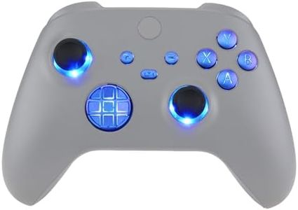 eXtremeRate Multi-Colors Luminated D-pad Thumbsticks Start Back Sync ABXY Buttons for Xbox Series X/S Controller, Chameleon Purple Blue Classical Symbols Buttons DTF V2 LED Kit for Xbox Model 1914