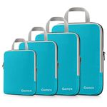 Gonex Compression Packing Cubes Extensible Organizer Bags For Travel Suitcase Organization Set of 4 Bags, Zipper, Turquoise