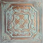 TD04 Weathered Copper Tin Look Ceiling tile. Box of 10 2'X2' Glue up/Drop in Tiles, covers 40 sq.ft. (3.7 sq.mt) Easy to install PVC decorative tiles, great for DIY projects. Gorgeous vintage look.