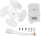 W10124096 Refrigerator Condenser Fan Motor by Blutoget - Fit for Whirlpool Refrigerator Fan Motor - EAP1957416 AP4318657 PS1957416 W10124096VP W10130108 -Fan Motor, Fan Blade, Wiring Harness,Hardware