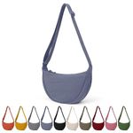 TIAASTAP Crossbody Bags for Women Men Hobos & Shoulder Bags Nylon Crescent Bag Cross Body Bag with Adjustable Strap Solid Color Dumpling Bag for Travel Work School (Lake Blue)