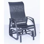 Dura Housewares 11873 Kansas Aluminum Single Glider Seat, Black Fabric