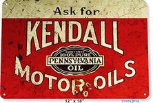 Tin Sign 8x12 inch Kendall Motor Oil Gas Garage Auto Shop Retro Metal Oil Decor B725 Tin Sign Iron Painting