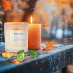 Bergamot & Orange Blossom Scented Candle,Highly Perfumed Aromatherapy Candle Fig Leaf,Clean Burning Soy Wax Jar Candle with Wooden Wick,Crackling Candle Gift Set,Cypress Candle Autumn