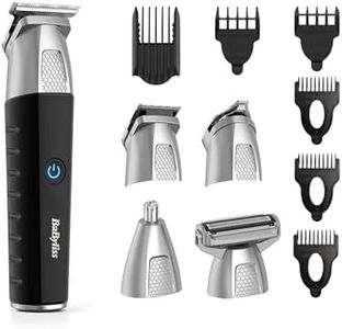 BaByliss - MT812E - Tondeuse multi-usages 11 en 1 Lithium Power, Sans fil, Pour l'entretien complet du visage et du corps avec un seul appareil, 100% Waterproof, Noire