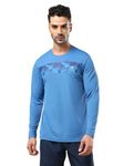 TECHNOSPORT Men's Polyester Slim Fit Long Sleeve T-Shirt for Gym, Workout and Regular Use - (MTP785BTD_Blue Tide_M)