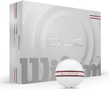 WILSON 2025 Duo Soft TRK360 Golf Balls - White/Red Stripe, 12 Balls