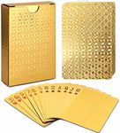 serah Royal Flush Collection Premium Long Poker Cards for High Stakes Plastic Bridge Playing Cards for Adults Fun and Party Games Flash Cards (Gold)