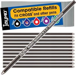 Jaymo Remplacement pour Cross 8518 et Schmidt 635 – Mesure 67 mm de long – D (D1) Standard Multifonction Mini Recharge de stylo à bille – 12 Bleu