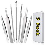 Blackhead Remover tool, 7 piece kit, medical grade stainless steel extractor professional Acne Remover Tools, for Pimple Acne Blemish Removal, Whitehead squeeze out, Zit and Milia Remover Set, with Metal Case
