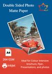 True-Ally A4 Double Sided Matte(LUSTER) Inkjet Photo Paper (White) Size - 8.5x11 Inches, 264 GSM (A4-20 Sheets)