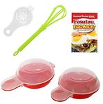 FOSUTOU Microwave egg cooking kit, two sets of egg cooker, one egg whisk, one egg separator for easy/fast eggwich is that allows you to cook eggs perfectly in just one minute.