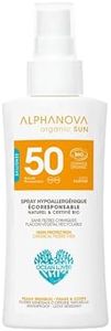 ALPHANOVA Spray solaire SPF50 Naturel et Bio - Format voyage - bagage cabine - 90g - Sans parfum