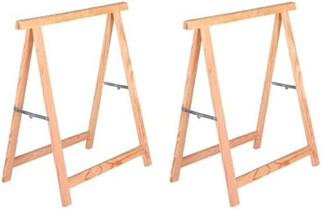 Acan - Pack 2 Caballetes de madera plegables para carpintería, bricolaje, montar tableros, cortar madera, 75 x 73,5 cm