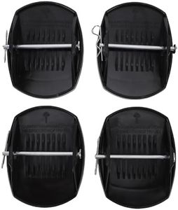 Oreilet 4 Pack Caravan Jack Pads, Trailer Stabilizer Leg Foot Pads with Locking Pin, RV Foot Leg Support Stop Pads Leveller, for RV Trailer Vehicle Parking (Black)